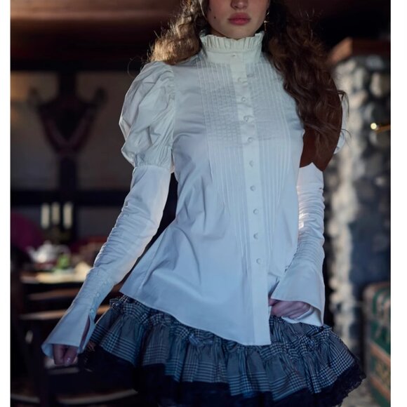 Selkie The Galileo Blouse Tops Vanilla Cream Light Beige Classic - Picture 10 of 14